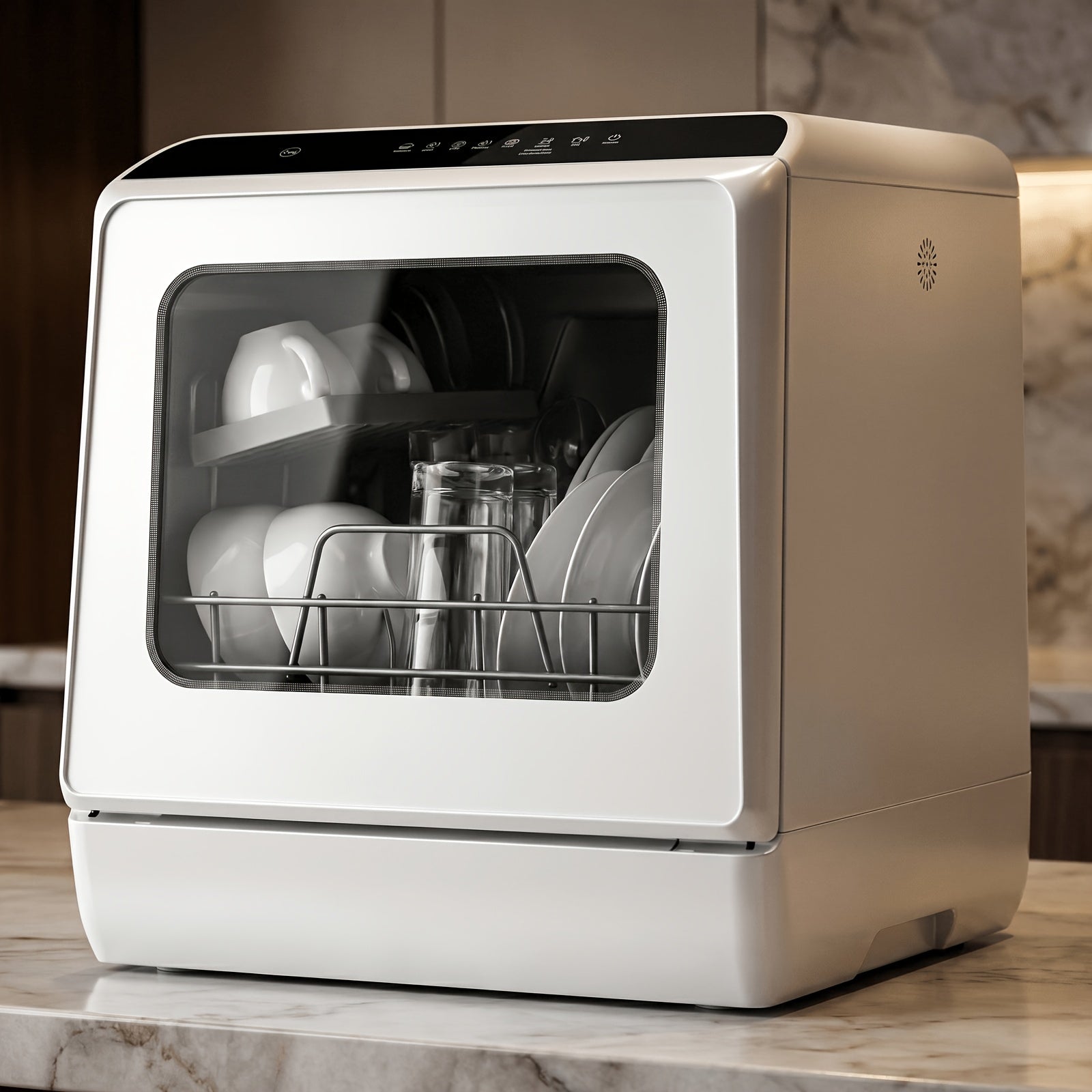 🔥 Portable Countertop Dishwasher — 5 Programs, Drying & Delay, Dual Water Supply, 30L Large Capacity for Small Kitchens