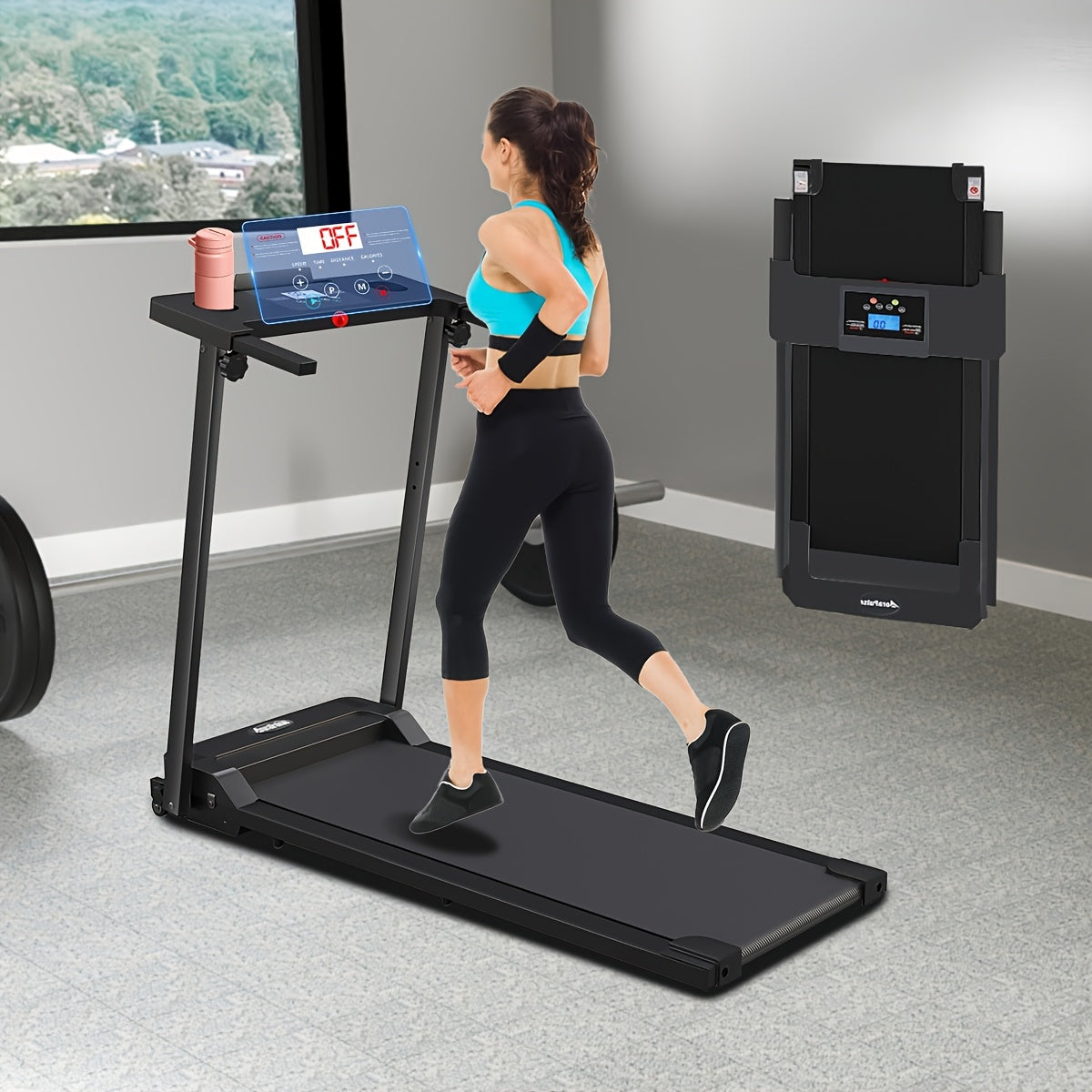 Foldable Electric Treadmill｜3.0HP Quiet Motor 300LBS Weight Capacity, Compact Folding Running Machine for Home Apartment Office Workout