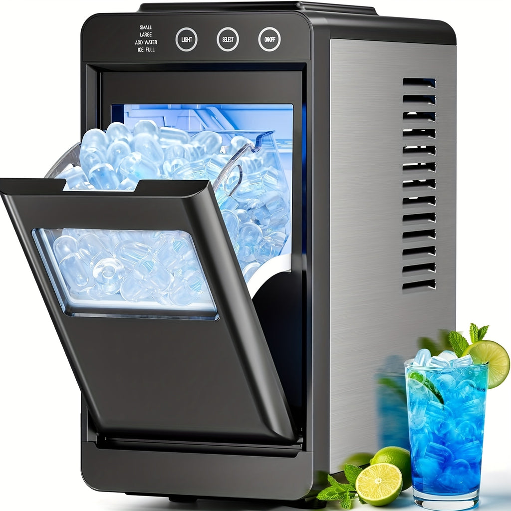 Countertop Ice Maker Machine｜6‑13 Mins Fast Ice, 28Lbs/24H Self‑Cleaning Portable Ice Machine, 2 Sizes Bullet Ice for Home Kitchen Bar Party