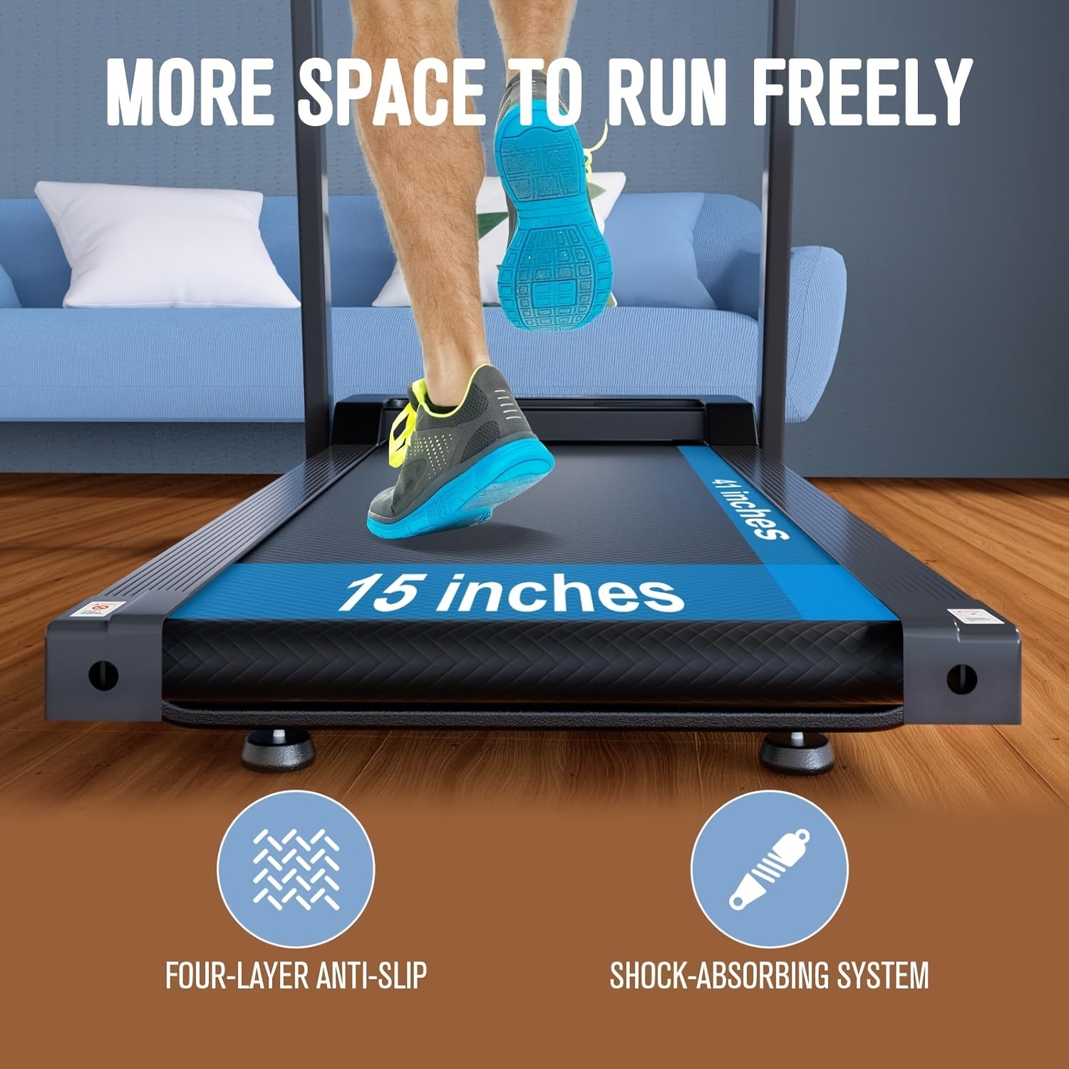Foldable Electric Treadmill｜3.0HP Quiet Motor 300LBS Weight Capacity, Compact Folding Running Machine for Home Apartment Office Workout