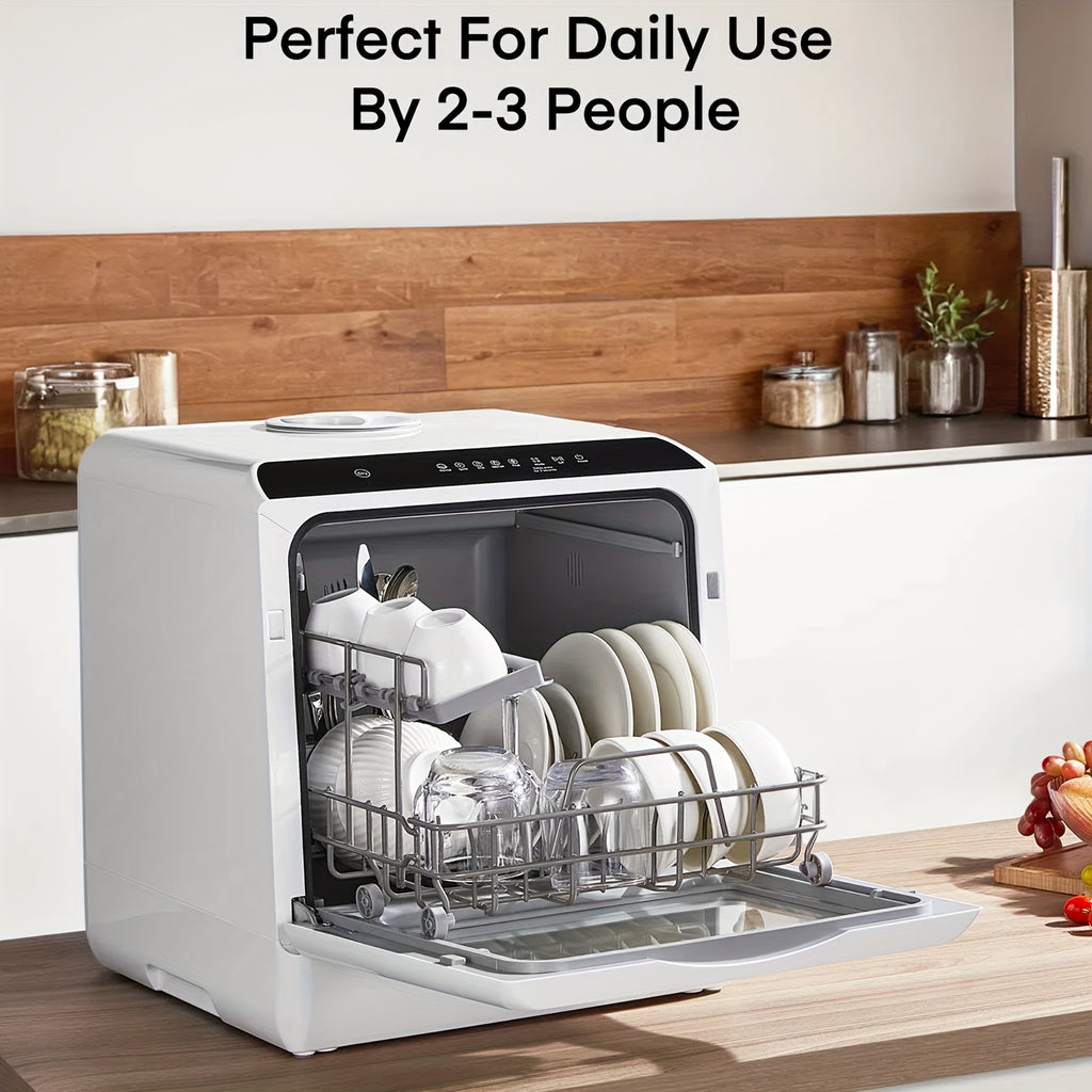 🔥 Portable Countertop Dishwasher — 5 Programs, Drying & Delay, Dual Water Supply, 30L Large Capacity for Small Kitchens