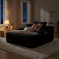 🛋️ MONZIA Oversized Corduroy Chaise Lounge Sofa — 400+ Pocket Springs, 1000LBS Capacity, Cup Holders & Storage Pockets for Living Room Bedroom