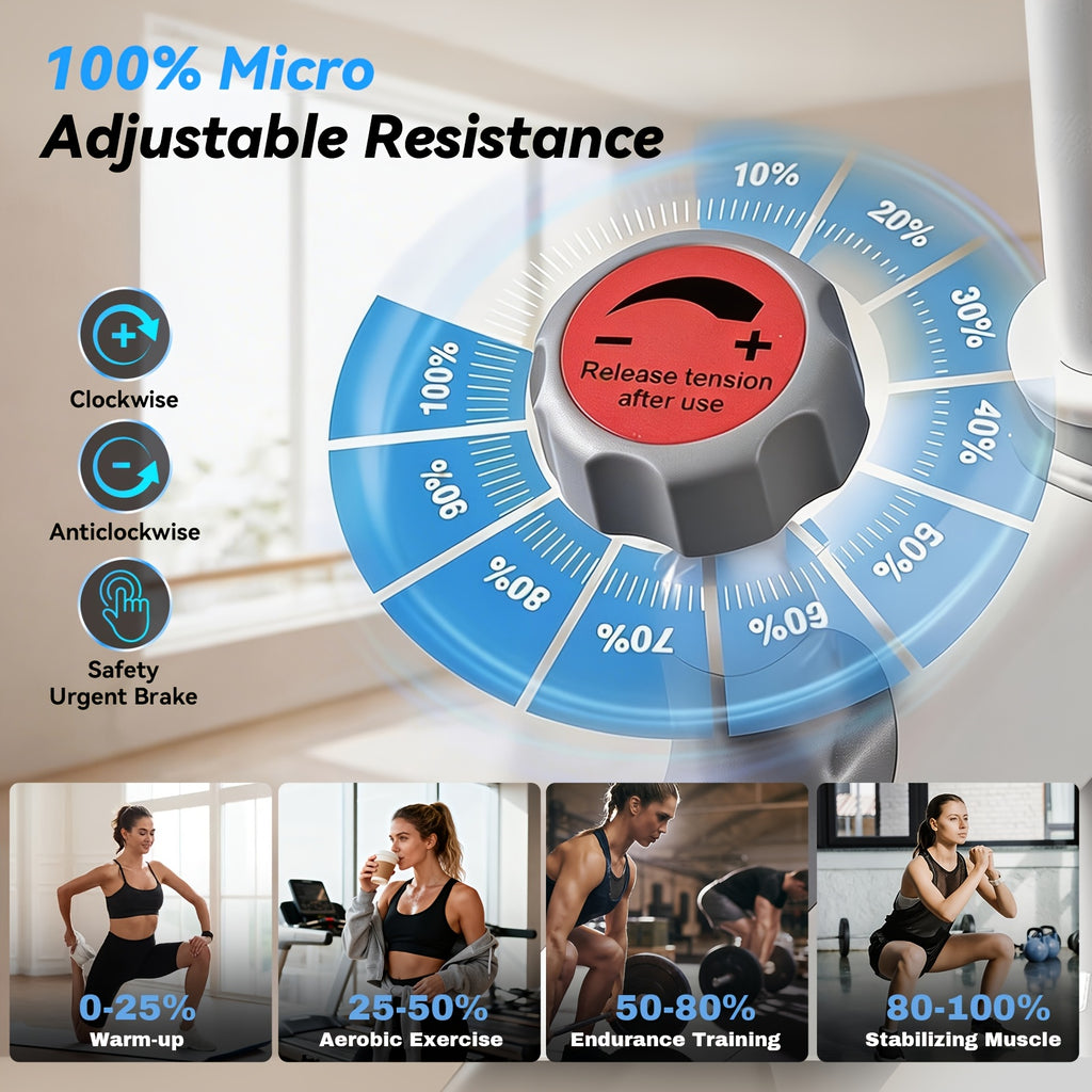 Quiet Belt‑Drive Indoor Stationary Exercise Bike｜280LBS Weight Capacity Adjustable Home Spinning Bike for Cardio Workout