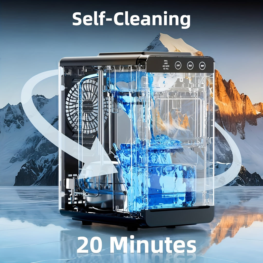 Countertop Ice Maker Machine｜6‑13 Mins Fast Ice, 28Lbs/24H Self‑Cleaning Portable Ice Machine, 2 Sizes Bullet Ice for Home Kitchen Bar Party