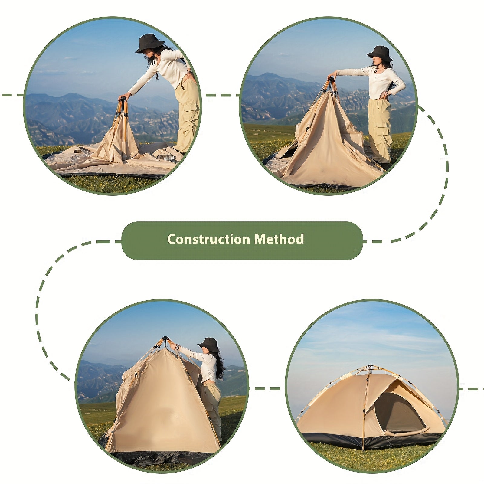 2‑4 Person Automatic Pop‑Up Camping Tent, Quick Setup Waterproof Portable Outdoor Tent with Carry Bag for Hiking Backpacking Picnic