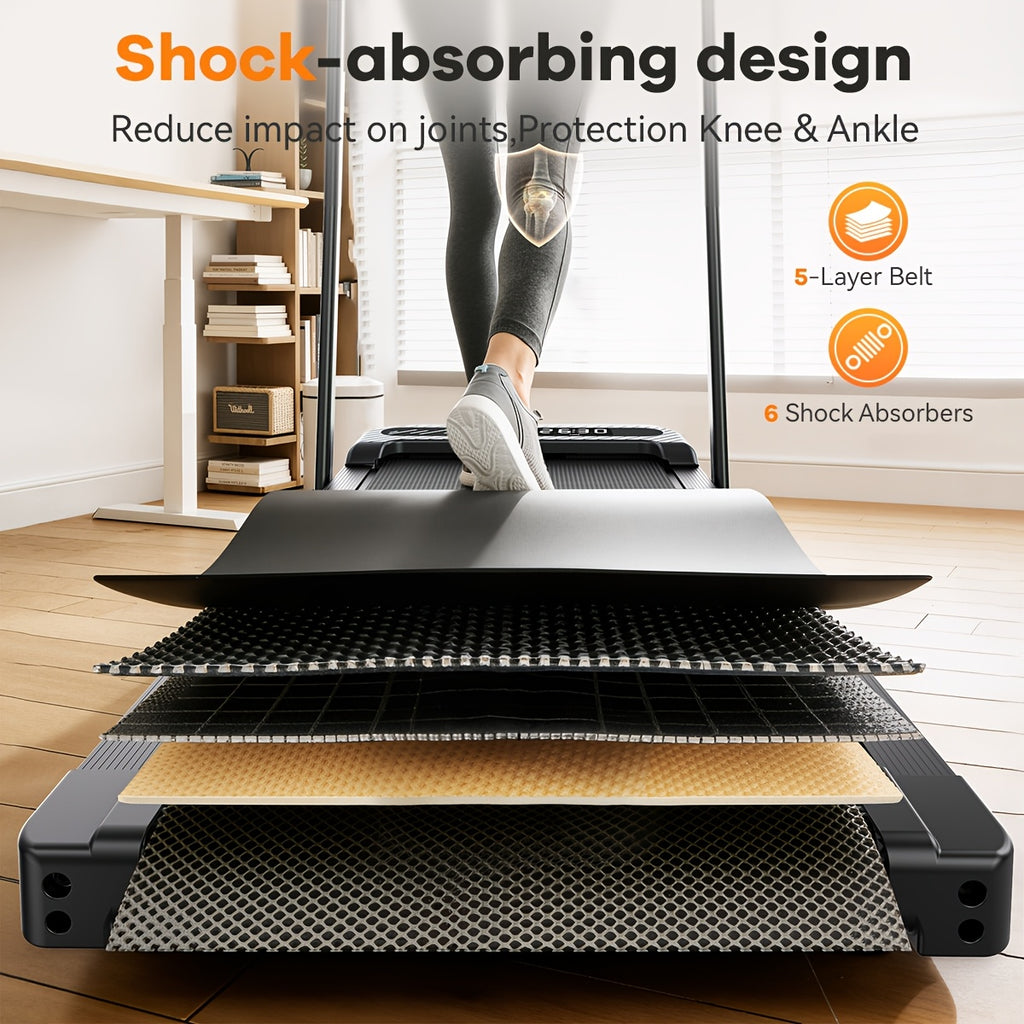 2 in 1 Folding Treadmill, 3.0HP Under Desk Walking Running Treadmill with App Control, 320LBS Capacity Quiet Portable Treadmill for Home Office