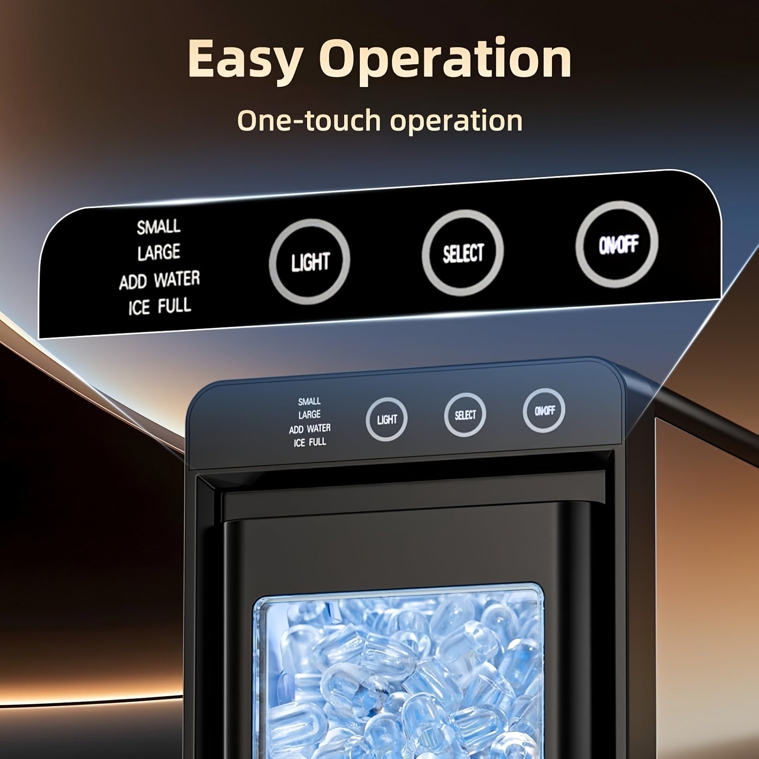 Countertop Ice Maker Machine｜6‑13 Mins Fast Ice, 28Lbs/24H Self‑Cleaning Portable Ice Machine, 2 Sizes Bullet Ice for Home Kitchen Bar Party