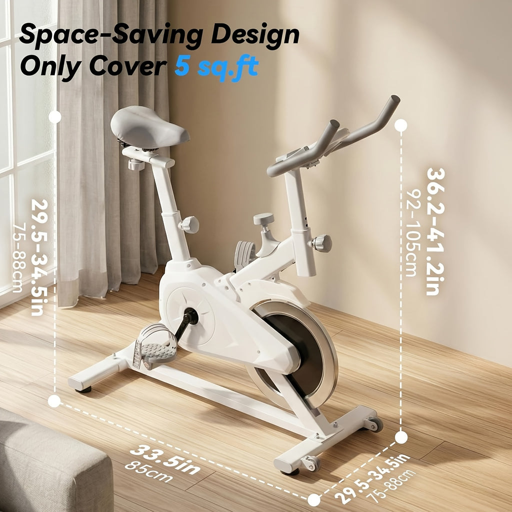 Quiet Belt‑Drive Indoor Stationary Exercise Bike｜280LBS Weight Capacity Adjustable Home Spinning Bike for Cardio Workout