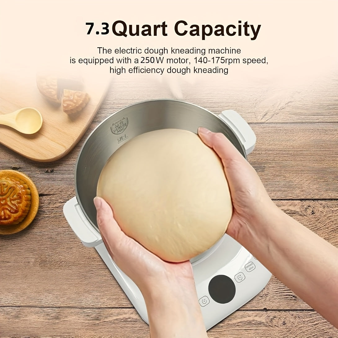 Electric Dough Maker with Proof Function, 5QT/7QT 304 Stainless Steel Hands‑Free Dough Kneader for Bread Dumplings Pizza