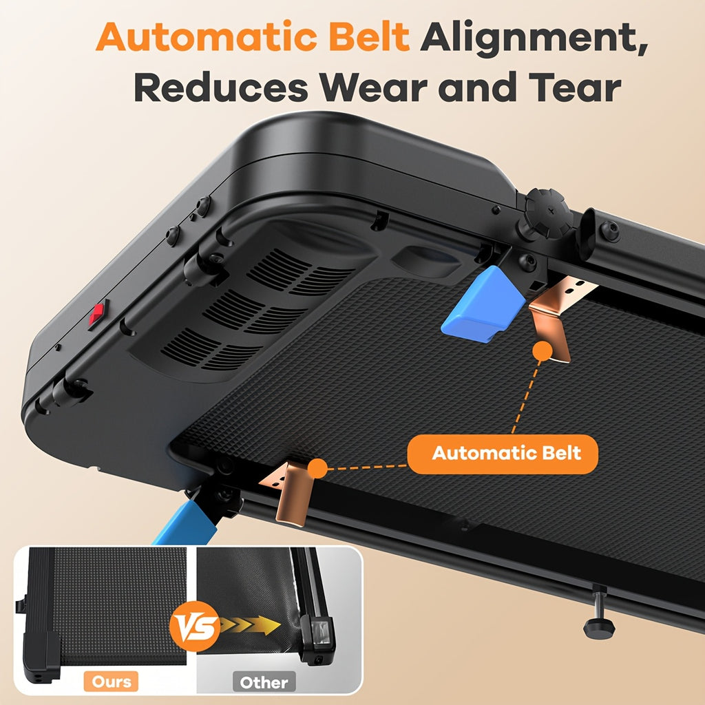 2 in 1 Folding Treadmill, 3.0HP Under Desk Walking Running Treadmill with App Control, 320LBS Capacity Quiet Portable Treadmill for Home Office