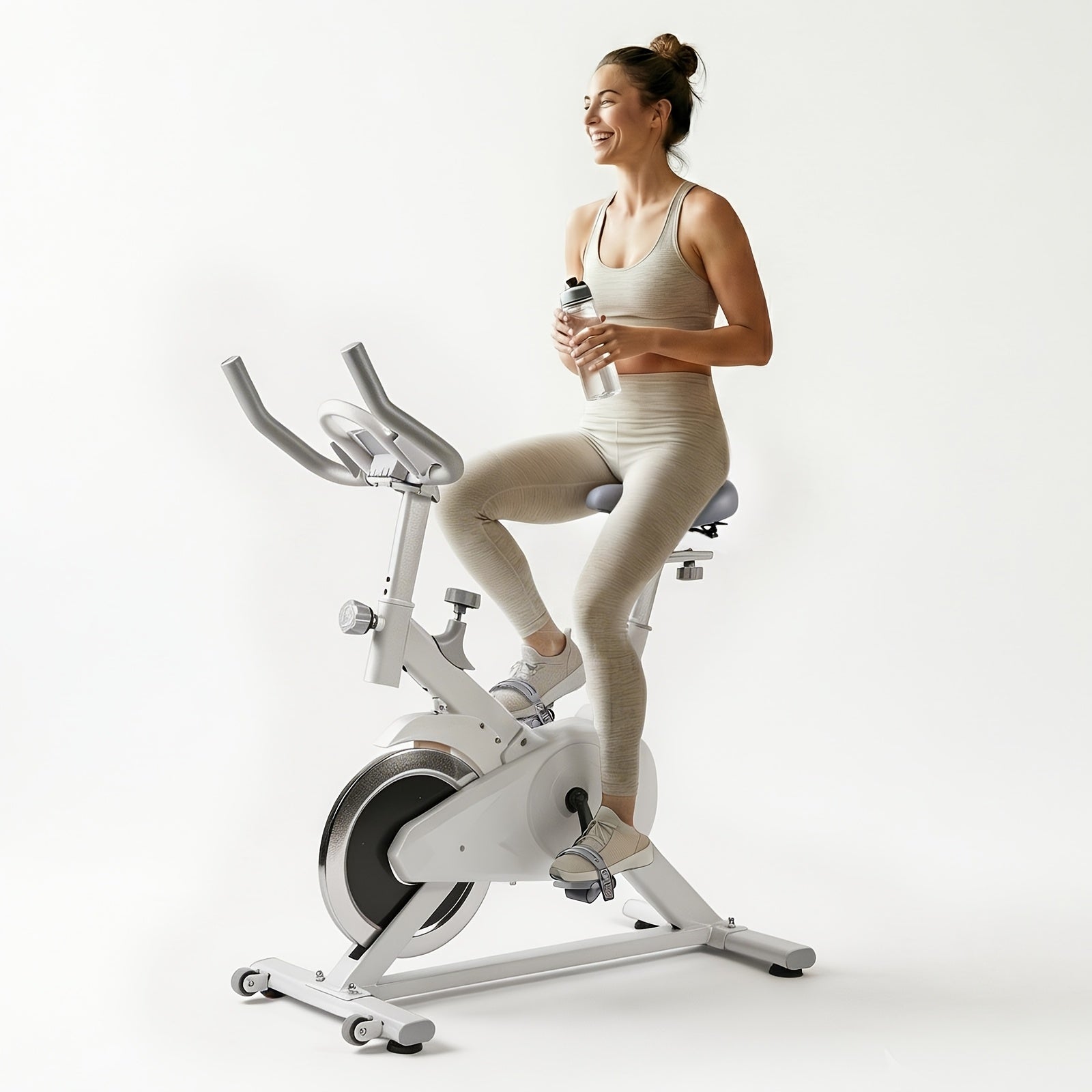 Quiet Belt‑Drive Indoor Stationary Exercise Bike｜280LBS Weight Capacity Adjustable Home Spinning Bike for Cardio Workout