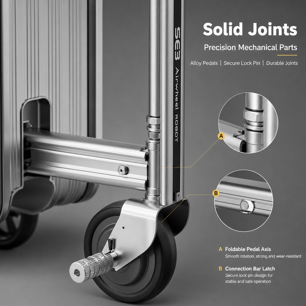 Rideable Scooter Luggage｜Foldable Aluminum Carry‑On Suitcase, TSA Lock Silent Spinner Wheels, Multi‑Purpose Riding Suitcase for Airport Commute Campus