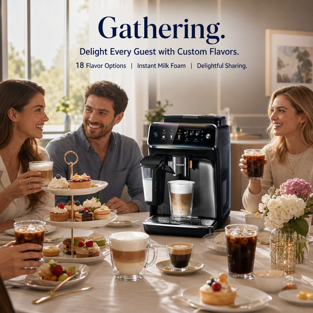 Fully Automatic Espresso Machine｜18 Coffee Recipes One‑Touch Coffee Maker, Smart Milk System & Quiet Grinding for Hot & Iced Coffee Home Office
