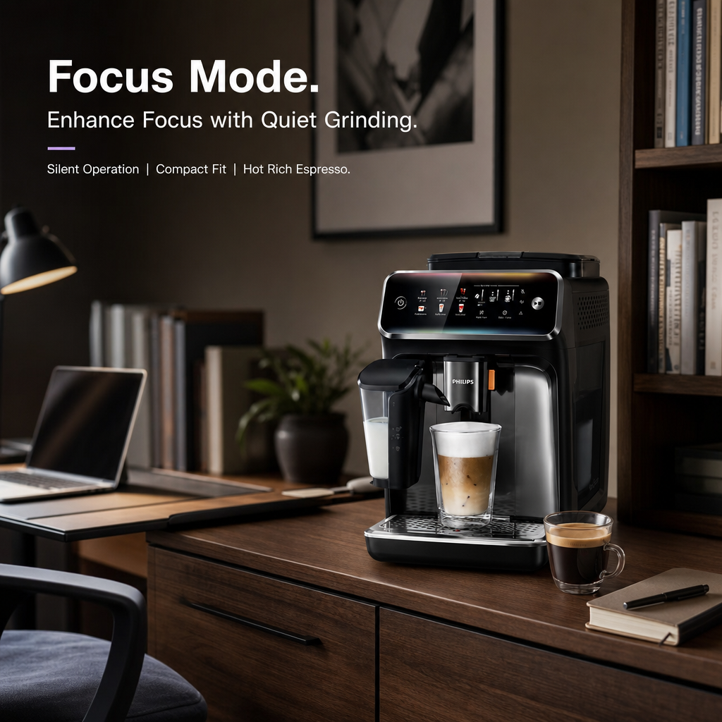 Fully Automatic Espresso Machine｜18 Coffee Recipes One‑Touch Coffee Maker, Smart Milk System & Quiet Grinding for Hot & Iced Coffee Home Office