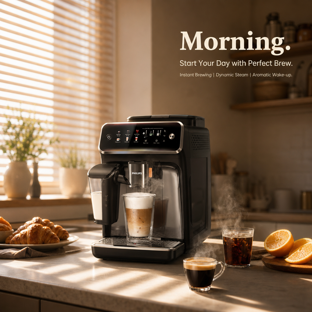 Fully Automatic Espresso Machine｜18 Coffee Recipes One‑Touch Coffee Maker, Smart Milk System & Quiet Grinding for Hot & Iced Coffee Home Office