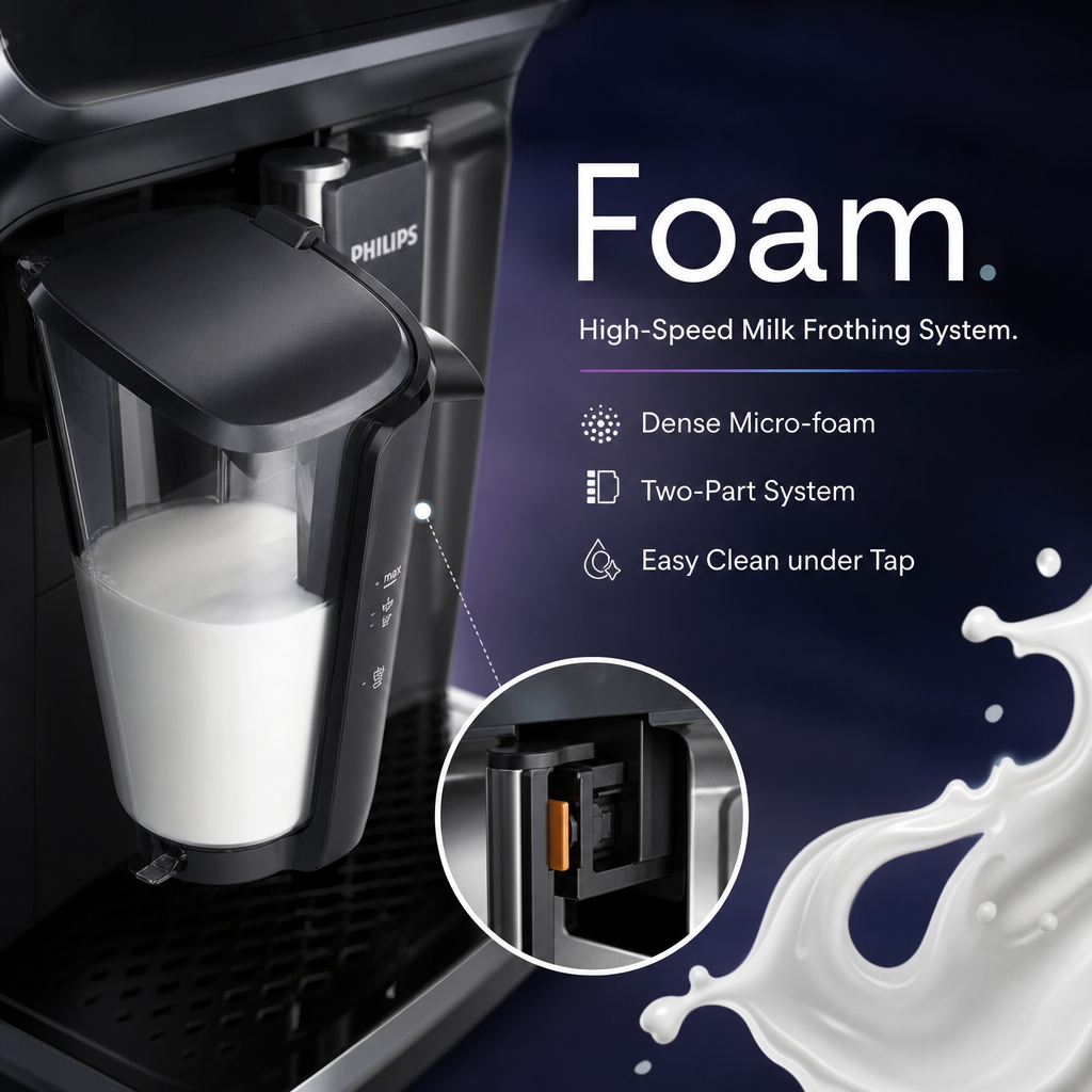 Fully Automatic Espresso Machine｜18 Coffee Recipes One‑Touch Coffee Maker, Smart Milk System & Quiet Grinding for Hot & Iced Coffee Home Office