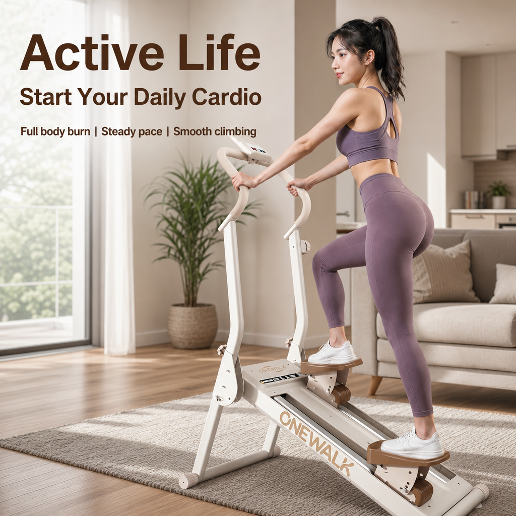 Foldable Magnetic Resistance Home Climber Stepper, Ultra‑Quiet Vertical Stair Climber Exercise Machine with LCD Monitor & Transport Wheels for Full‑Body Cardio Workout