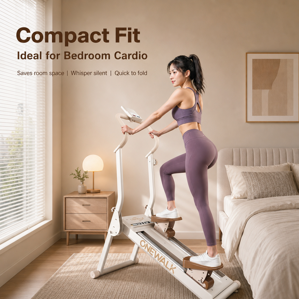 Foldable Magnetic Resistance Home Climber Stepper, Ultra‑Quiet Vertical Stair Climber Exercise Machine with LCD Monitor & Transport Wheels for Full‑Body Cardio Workout