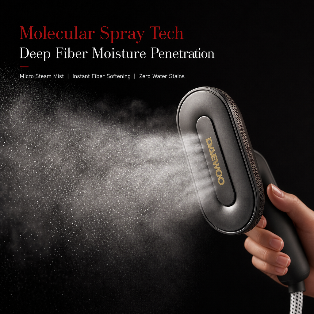 Luxury Molecular Steam Garment Steamer, Smart Multi‑Mode Clothes Iron with Integrated Storage Base, Dry & Wet Ironing for Silk Wool Suit Cotton Fabrics