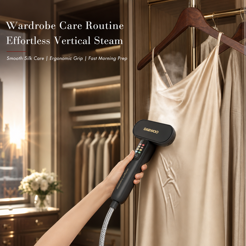 Luxury Molecular Steam Garment Steamer, Smart Multi‑Mode Clothes Iron with Integrated Storage Base, Dry & Wet Ironing for Silk Wool Suit Cotton Fabrics