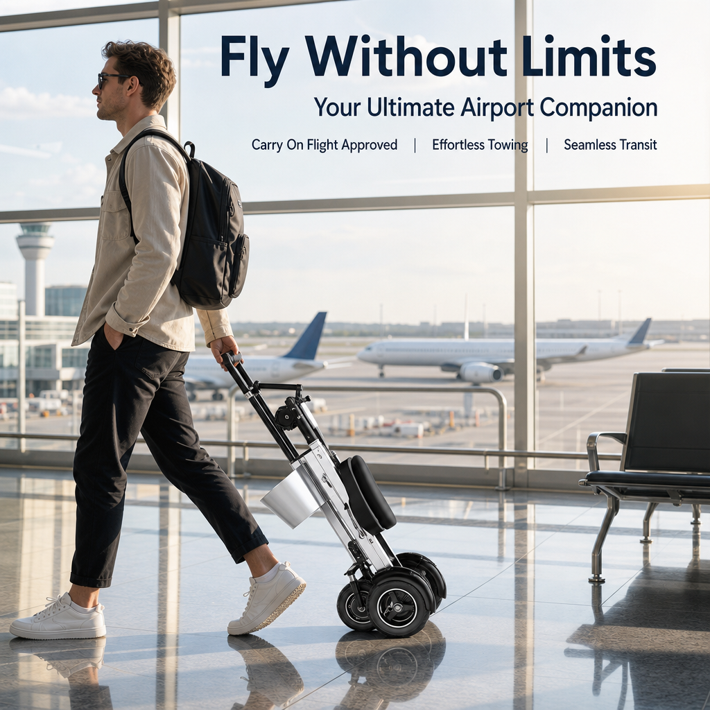 3‑Wheel Folding Electric Scooter, 450W Brushless Motor 30‑50KM Range Removable Battery, Airline Approved Foldable E‑Scooter with Basket & Quad Suspension for City Commute Travel