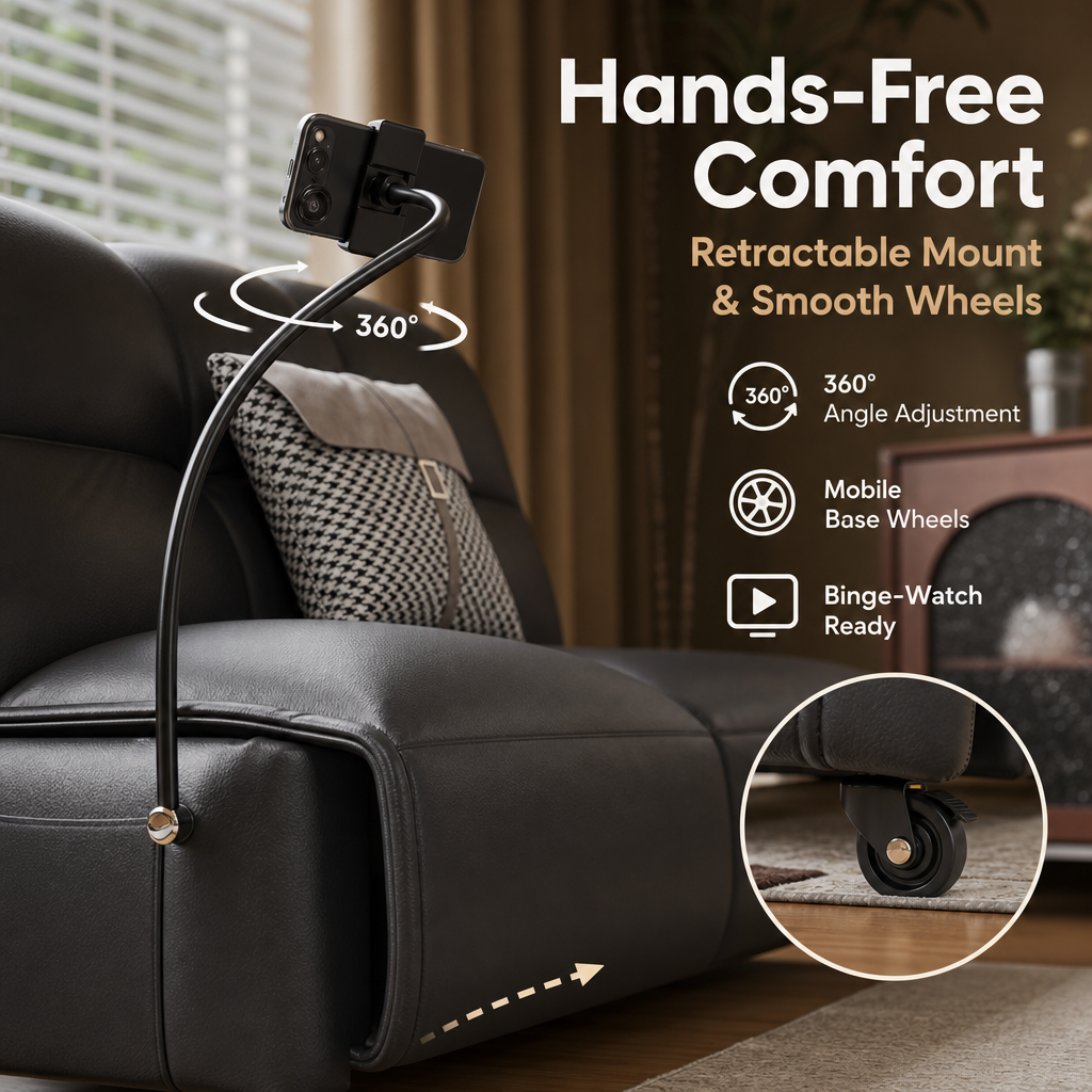 Modern Black Convertible Sofa Bed, Premium Leather Sleeper Couch with Built‑in Phone Stand & Storage Drawer, Space‑Saving Guest Sofa for Living Room & Bedroom