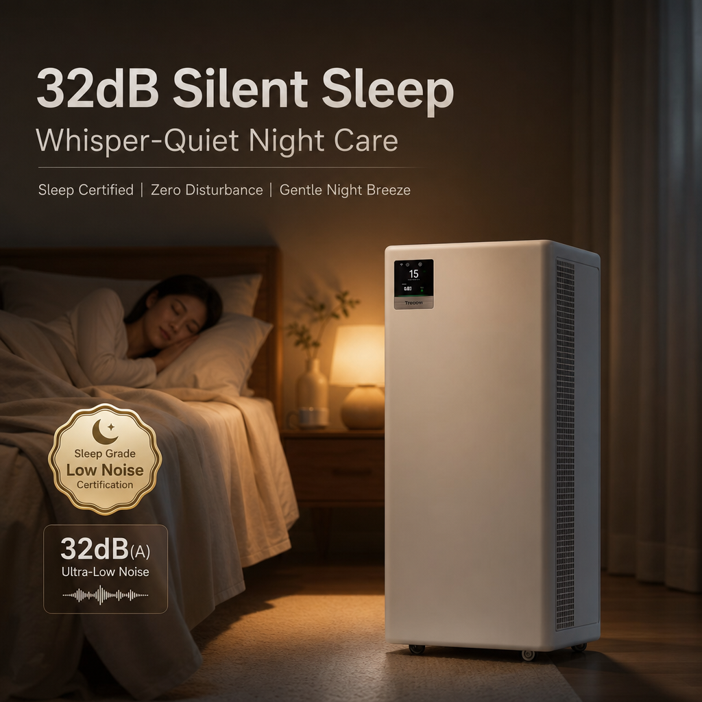 T2Pro Pro‑Grade Home Air Purifier, 99.9% Formaldehyde & Odor Elimination, Silent Sleep Mode Smart Monitor Air Purifier for Bedroom, Pet House & New Renovation