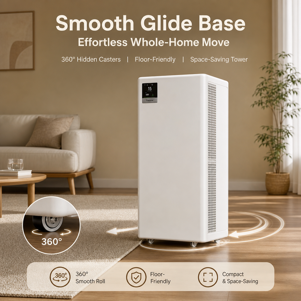 T2Pro Pro‑Grade Home Air Purifier, 99.9% Formaldehyde & Odor Elimination, Silent Sleep Mode Smart Monitor Air Purifier for Bedroom, Pet House & New Renovation