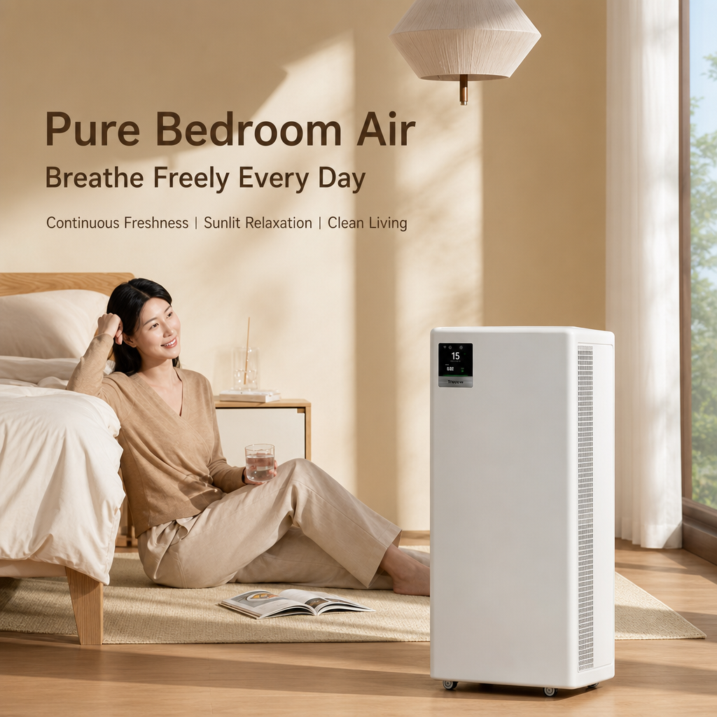 T2Pro Pro‑Grade Home Air Purifier, 99.9% Formaldehyde & Odor Elimination, Silent Sleep Mode Smart Monitor Air Purifier for Bedroom, Pet House & New Renovation