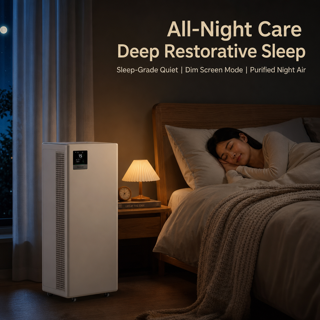 T2Pro Pro‑Grade Home Air Purifier, 99.9% Formaldehyde & Odor Elimination, Silent Sleep Mode Smart Monitor Air Purifier for Bedroom, Pet House & New Renovation