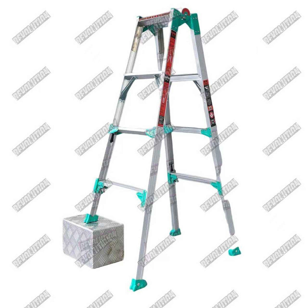 Multi‑Purpose Aluminum Folding Ladder｜Heavy‑Duty Transformable A‑Frame Portable Step Ladder for Home DIY & Construction Work
