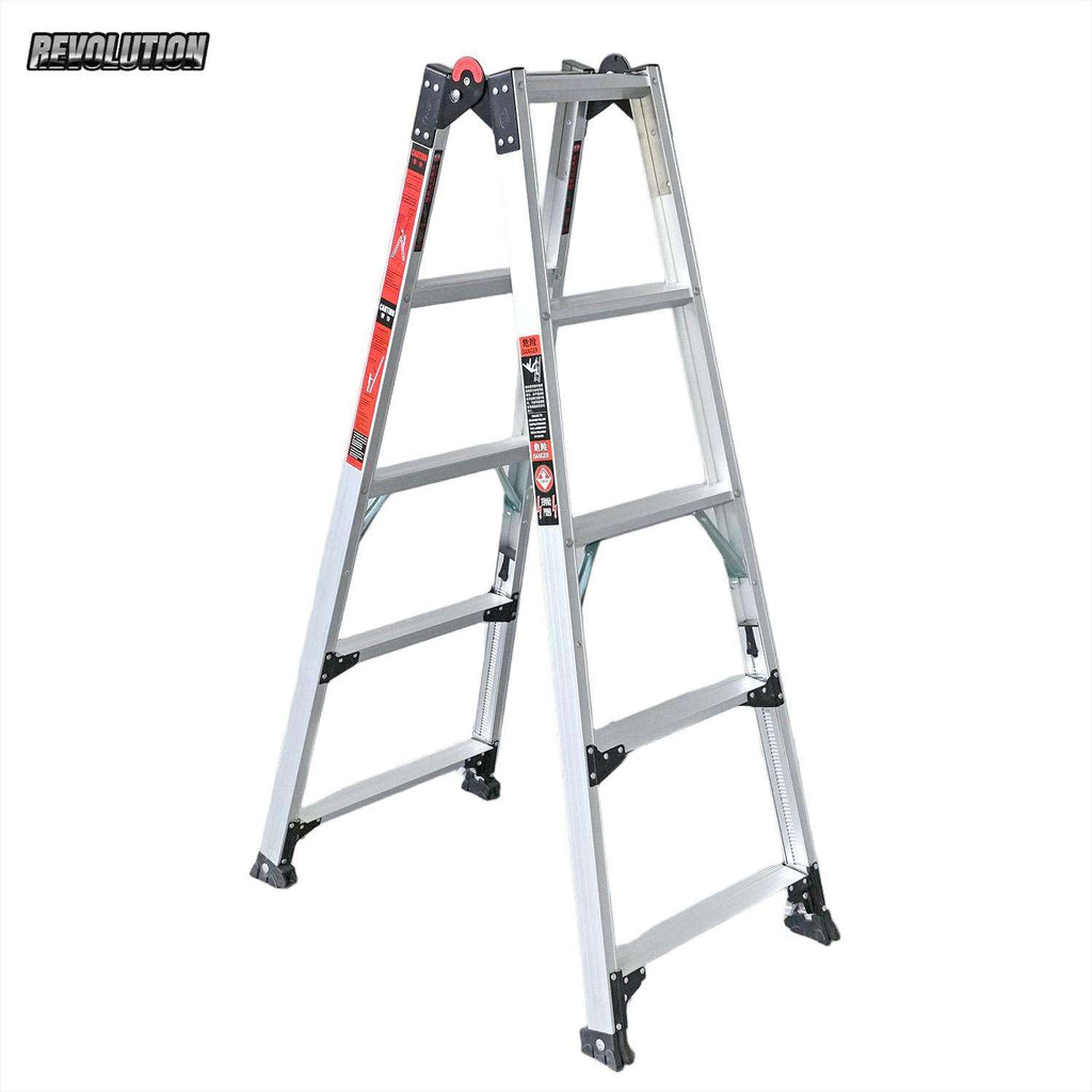 Multi‑Purpose Aluminum Folding Ladder｜Heavy‑Duty Transformable A‑Frame Portable Step Ladder for Home DIY & Construction Work