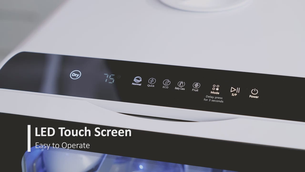 🔥 Portable Countertop Dishwasher — 5 Programs, Drying & Delay, Dual Water Supply, 30L Large Capacity for Small Kitchens