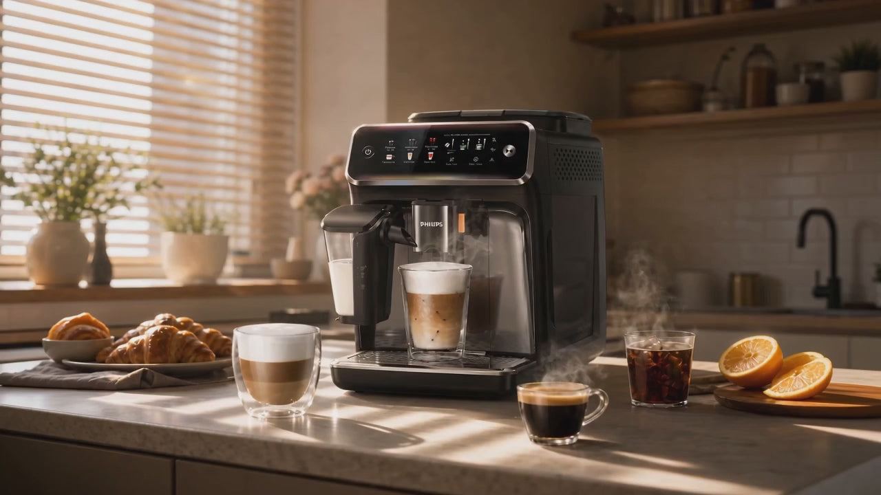 Fully Automatic Espresso Machine｜18 Coffee Recipes One‑Touch Coffee Maker, Smart Milk System & Quiet Grinding for Hot & Iced Coffee Home Office